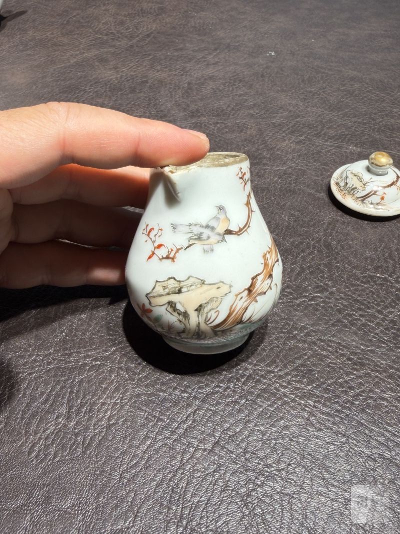 清乾隆 粉彩花鸟纹茶具一套25件 - 图64